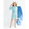 Haloumoning Girls Crochet Swim Cover up Kids Beach Summer Long Sleeve Hollow Out Coverup 5-14 Years