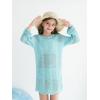 Haloumoning Girls Crochet Swim Cover up Kids Beach Summer Long Sleeve Hollow Out Coverup 5-14 Years