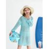 Haloumoning Girls Crochet Swim Cover up Kids Beach Summer Long Sleeve Hollow Out Coverup 5-14 Years