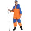 Haloumoning Boys One Piece Snowsuit Kids Hooded Waterproof Insulated Ski Suit Coveralls 5-14 Years(Orange)