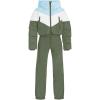 Haloumoning Girls One Piece Snowsuits Kids Puffer Waterproof Hooded Ski Suits Coveralls Winter Jumpsuits 5-14 Years(Green)