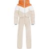 Haloumoning Girls One Piece Snowsuits Kids Puffer Waterproof Hooded Ski Suits Coveralls Winter Jumpsuits 5-14 Years(Khaki)