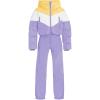 Haloumoning Girls One Piece Snowsuits Kids Puffer Waterproof Hooded Ski Suits Coveralls Winter Jumpsuits 5-14 Years(Purple)