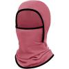 Haloumoning Kids Girls Winter Ski Face Mask Balaclava Youth Fleece Warmer Hooded Windproof Neck Gaiter 8-12 Years(Rose Red)