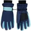Haloumoning Kids Ski Gloves Waterproof Thermal Winter Warm Snow Snowboard Cycling Gloves for Boys Girls 3-15Y(Navy Blue)