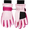 Haloumoning Kids Ski Gloves Waterproof Thermal Winter Warm Snow Snowboard Cycling Gloves for Boys Girls 3-15Y(Pink)