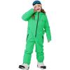 Haloumoning Kids Snow Suit Girls Waterproof Insulated Winter Outdoor Overalls Snowboarding One Piece Ski Suit 5-14Years(Green)