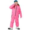 Haloumoning Kids Snow Suit Girls Waterproof Insulated Winter Outdoor Overalls Snowboarding One Piece Ski Suit 5-14Years(Rose Red)
