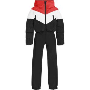 Haloumoning Girls One Piece Snowsuits Kids Puffer Waterproof Hooded Ski Suits Coveralls Winter Jumpsuits 5-14 Years(Black)