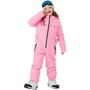 Haloumoning Kids Snow Suit Girls Waterproof Insulated Winter Outdoor Overalls Snowboarding One Piece Ski Suit 5-14Years(Bright Pink)