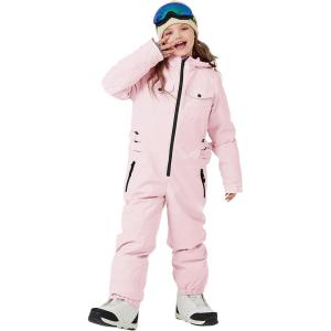 Haloumoning Kids Snow Suit Girls Waterproof Insulated Winter Outdoor Overalls Snowboarding One Piece Ski Suit 5-14Years(Pink)