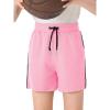 Haloumoning Boys Mesh Athletic Shorts Kids Quick Dry Side Slit Basketball Gym Shorts with Pockets 5-14 Years(Pink)