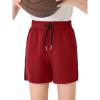Haloumoning Boys Mesh Athletic Shorts Kids Quick Dry Side Slit Basketball Gym Shorts with Pockets 5-14 Years(Wine Red)