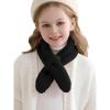 Haloumoning Kids Girls Knit Scarf Toddler Warm Winter Cross Tie Wrap Neck Warmer Cute Scarves 1-14 Years(Black)