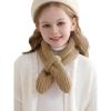 Haloumoning Kids Girls Knit Scarf Toddler Warm Winter Cross Tie Wrap Neck Warmer Cute Scarves 1-14 Years(Brown)