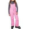 Haloumoning Kids Snow Bibs Girls Ski Pants Waterproof Insulated Snowboard Overalls Snowsuit 5-14 Years(Pink)