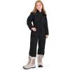 Haloumoning Kids Snow Suit Girls Hooded Waterproof Insulated One Piece Ski Suit 5-14 Years(Black)