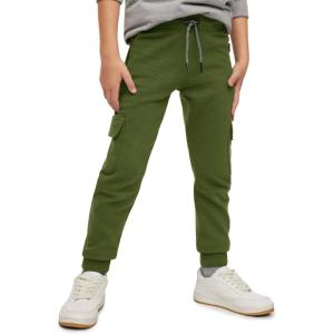Boys Cargo Sweatpants Kids Casual Drawstring Waist Joggers Soft Knitted Active Pants 5-14 Years