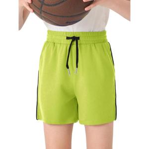 Haloumoning Boys Mesh Athletic Shorts Kids Quick Dry Side Slit Basketball Gym Shorts with Pockets 5-14 Years(Neon Green)