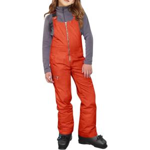 Haloumoning Kids Snow Bibs Girls Ski Pants Waterproof Insulated Snowboard Overalls Snowsuit 5-14 Years(Orange)
