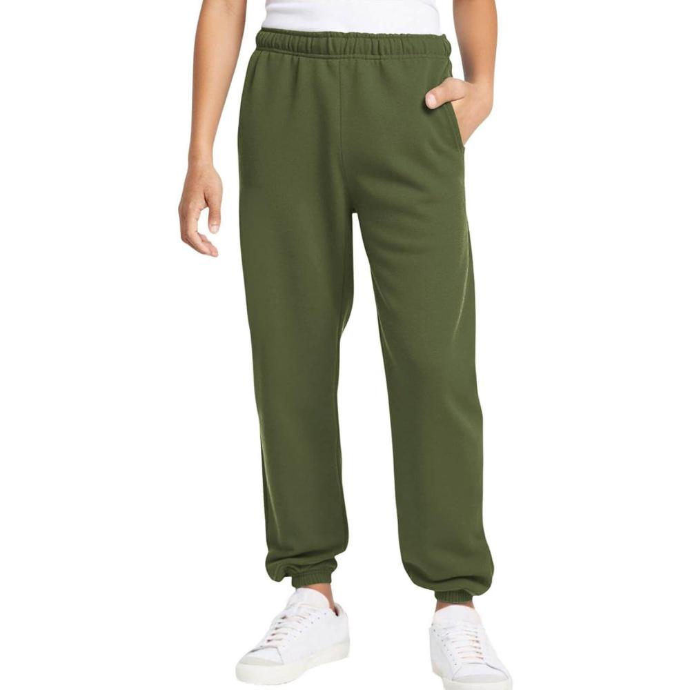 imageHaloumoning Boys Fleece Sweatpants Kids Elastic Waist Casual Joggers Active Athletic Pants with Pockets 514YArmy Green