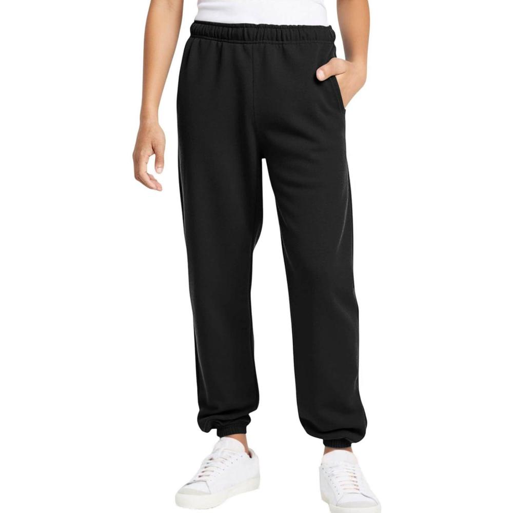imageHaloumoning Boys Fleece Sweatpants Kids Elastic Waist Casual Joggers Active Athletic Pants with Pockets 514YBlack