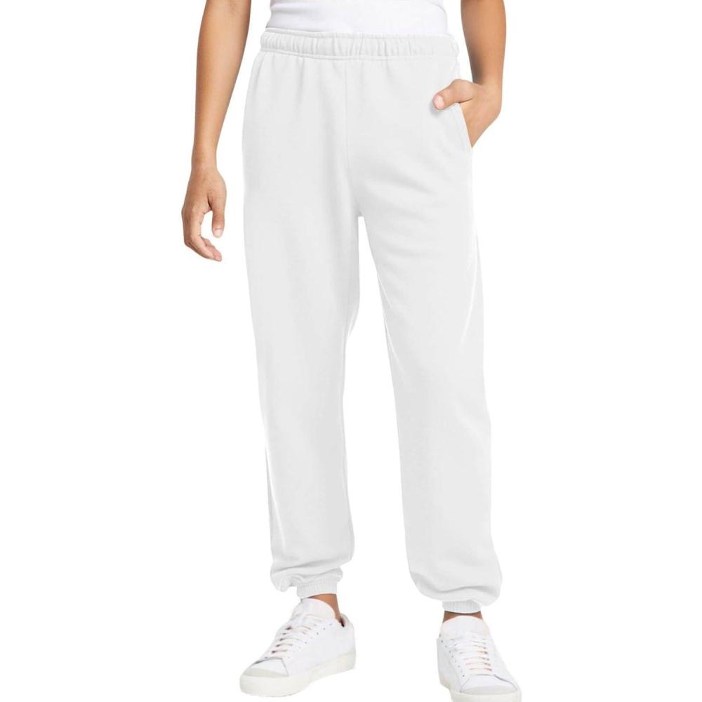 imageHaloumoning Boys Fleece Sweatpants Kids Elastic Waist Casual Joggers Active Athletic Pants with Pockets 514YWhite