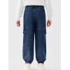 Haloumoning Boys Cargo Jeans Kids Elastic Waist Jogger Denim Pants Casual Trousers with Pockets 4-14 Years