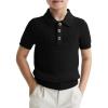 Haloumoning Boys Cable Knit Polo Shirt Kids Short Sleeve Sweater Fashion Pullover Tops Clothes 5-14 Years(Black)