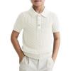 Haloumoning Boys Cable Knit Polo Shirt Kids Short Sleeve Sweater Fashion Pullover Tops Clothes 5-14 Years(White)