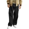 Haloumoning Boys Cargo Baggy Pants Elastic Waist Wide Leg Jeans Casual Demin Pants with Pockets 5-14 Years(Black)