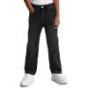 Haloumoning Boys Jeans Kids Fashion Fleece Lined Elastic Waist Denim Pants with Pockets 5-14 Years(Black)