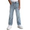Haloumoning Boys Jeans Kids Fashion Fleece Lined Elastic Waist Denim Pants with Pockets 5-14 Years(Wathet)