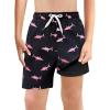 Haloumoning Boys Swim Trunks with Boxer Brief Liner Kids Gradient Quick Dry Swimming Shorts 5-14 Years(Z1- Black)