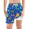 Haloumoning Boys Swim Trunks with Boxer Brief Liner Kids Gradient Quick Dry Swimming Shorts 5-14 Years(Z1- Royal Blue)
