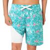 Haloumoning Boys Swim Trunks with Compression Liner Kids Drawstring Bathing Suit Quick Dry Swim Shorts 5-14 Years(Blue)