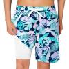 Haloumoning Boys Swim Trunks with Compression Liner Kids Drawstring Bathing Suit Quick Dry Swim Shorts 5-14 Years(Green)