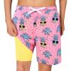 Haloumoning Boys Swim Trunks with Compression Liner Kids Drawstring Bathing Suit Quick Dry Swim Shorts 5-14 Years(Light Pink)