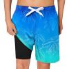 Haloumoning Boys Swim Trunks with Compression Liner Kids Drawstring Bathing Suit Quick Dry Swim Shorts 5-14 Years(Royal Blue)