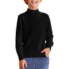 Haloumoning Boys Turtleneck Sweater Kids Fashion Long Sleeve Knit Pullover Sweaters 5-14 Years(Black)