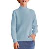 Haloumoning Boys Turtleneck Sweater Kids Fashion Long Sleeve Knit Pullover Sweaters 5-14 Years(Blue)