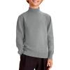 Haloumoning Boys Turtleneck Sweater Kids Fashion Long Sleeve Knit Pullover Sweaters 5-14 Years(Grey)