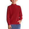 Haloumoning Boys Turtleneck Sweater Kids Fashion Long Sleeve Knit Pullover Sweaters 5-14 Years(Red)