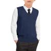 Boys Sweater Vest Kids Solid School Uniform Sleeveless Knit Sweaters Tops 5-14 Years(Navy Blue)