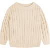 Haloumoning Boys Crewneck Cable Knit Sweaters Kids Long Sleeve Chunky Pullover Tops 4-14 Years(Apricot)