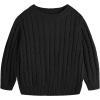 Haloumoning Boys Crewneck Cable Knit Sweaters Kids Long Sleeve Chunky Pullover Tops 4-14 Years(Black)