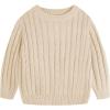Haloumoning Boys Crewneck Cable Knit Sweaters Kids Long Sleeve Chunky Pullover Tops 4-14 Years(Khaki)