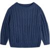 Haloumoning Boys Crewneck Cable Knit Sweaters Kids Long Sleeve Chunky Pullover Tops 4-14 Years(Navy)