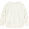 Haloumoning Boys Crewneck Cable Knit Sweaters Kids Long Sleeve Chunky Pullover Tops 4-14 Years(White)