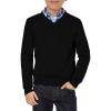 Haloumoning Boys School Uniform Sweater Kids Long Sleeve V Neck Pullover Fall Winter Clothes 5-14 Years(Black)